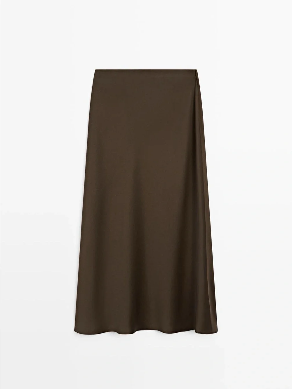 Zara satin flowing skirt in brown size medium